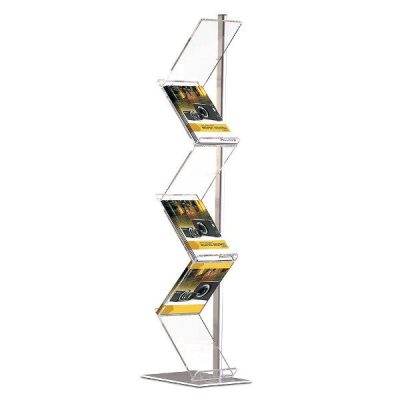 Zig-Zag Lite Single Pole Stand 6 x (8-1/2" x 11") Capacity