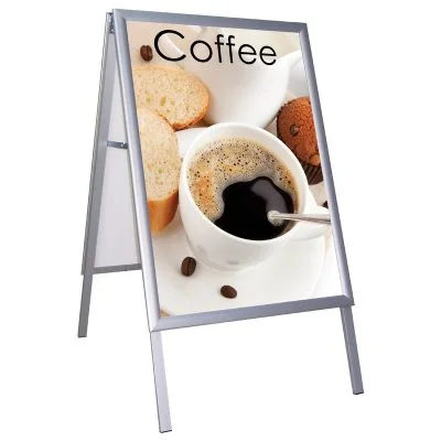 22x28 Weatherproof A Board Sidewalk Sign 1.38 inch Silver Profile 