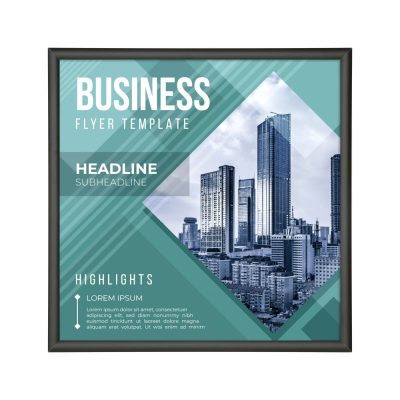 24x24 Snap Poster Frame - 1 inch Black Profile Mitered Corner