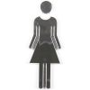 Chrome coated 3.62" high toilet sign female