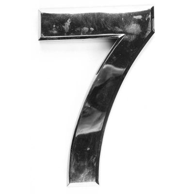 Chrome coated plastic House numbers.Silver