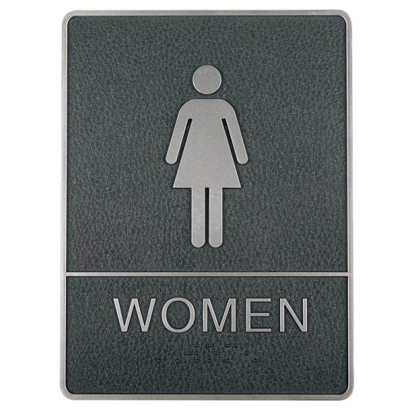 Chrome framed Braille Sign, female