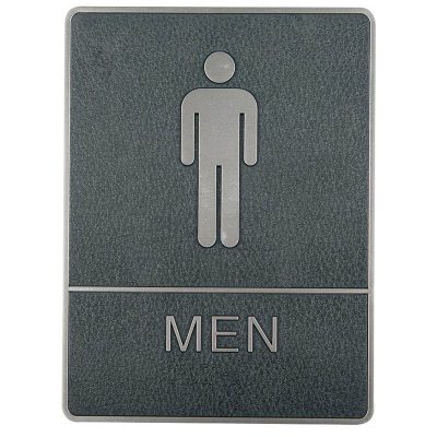 Chrome framed Braille Sign,male