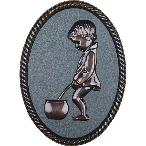 Oval shape Bronze framed plastic injected toilet isgn men