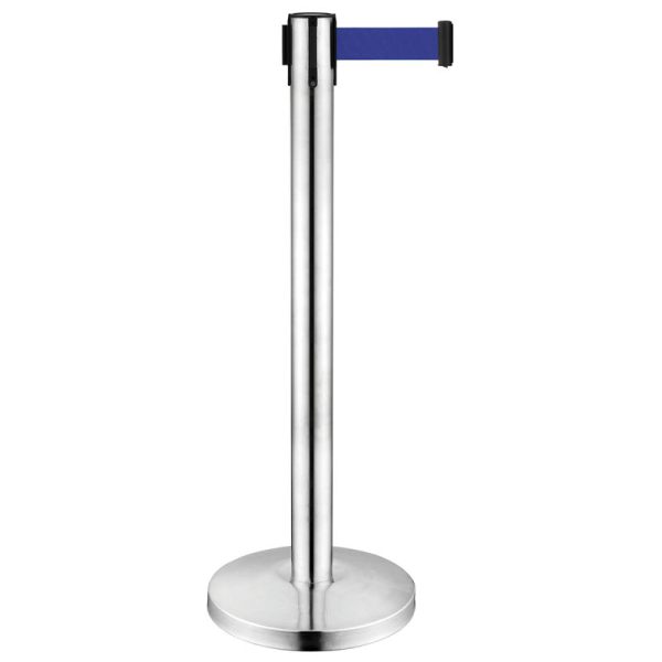 Stanchion with Retractable Black Belt - Made of Stainless Steel