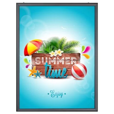 30x40 Portable Snap Poster Frame - 1,25 inch Black Mitred Profile