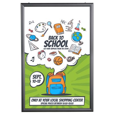 40x60 Portable Snap Poster Frame - 1,77 inch Black Mitred Profile