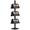 Free Standing Displays with 6 Shelves Double Sided Black 4 Channel