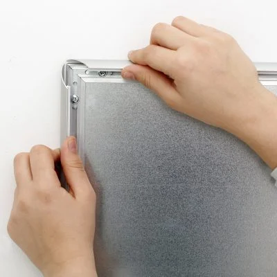 Fire Resistant Snap Poster Frame 1 inch Silver Mitered Corner (4)