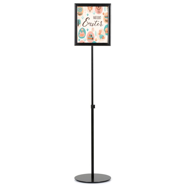 Floor-Sign-Stand-Holder-With-Telescoping-Pole-Black-Double-Sided-Slide-In-Frame-11x17