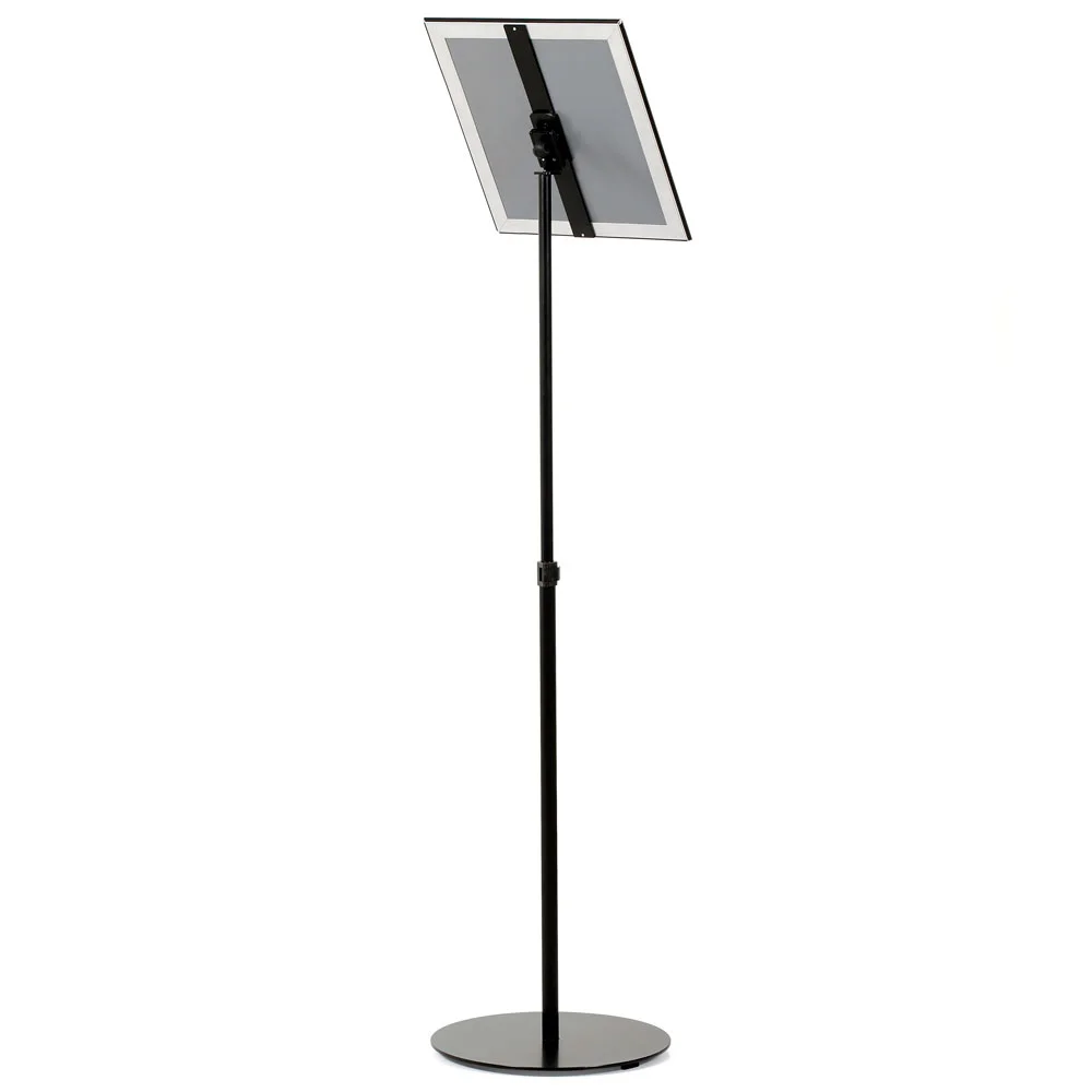 Floor-Sign-Stand-Holder-With-Telescoping-Pole-Black-Snap-Frame-11x17-10 Floor-Sign-Stand-Holder-With-Telescoping-Pole-Black-Snap-Frame-11x17-10
