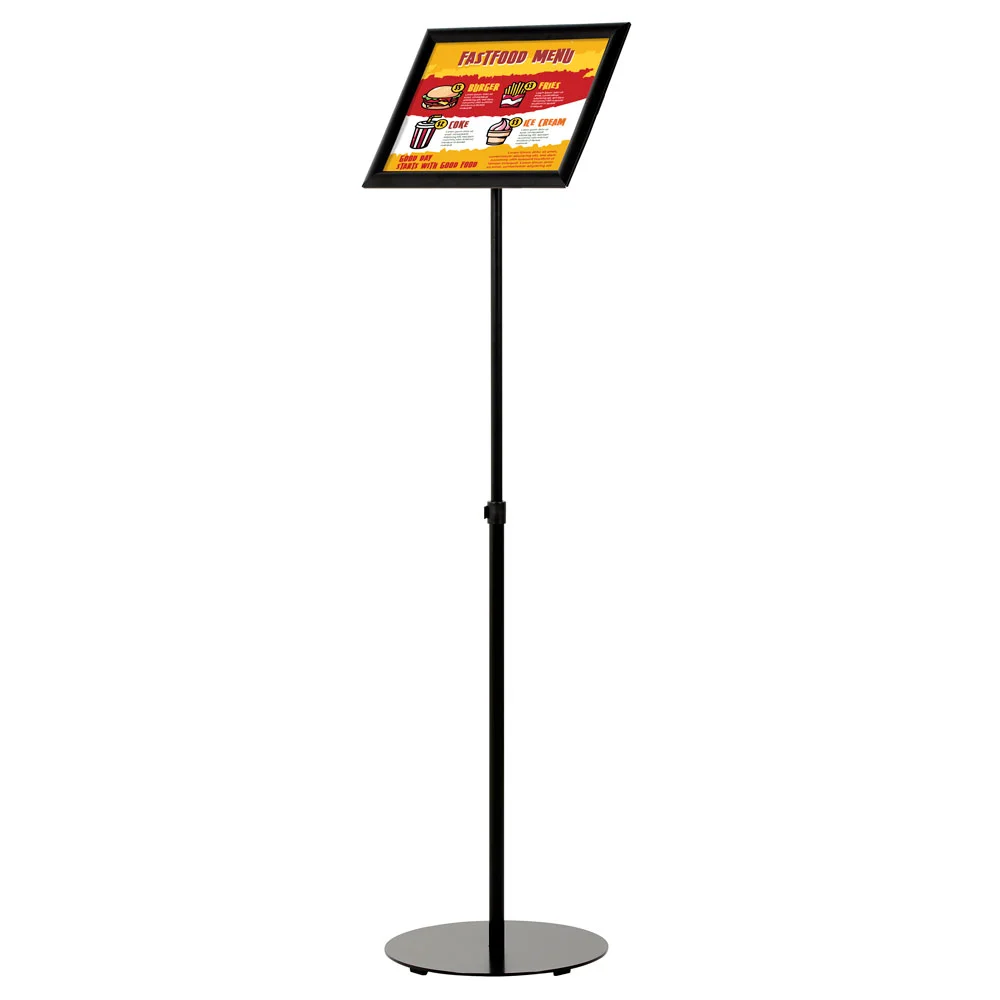 Floor-Sign-Stand-Holder-With-Telescoping-Pole-Black-Snap-Frame-11x17 Floor-Sign-Stand-Holder-With-Telescoping-Pole-Black-Snap-Frame-11x17
