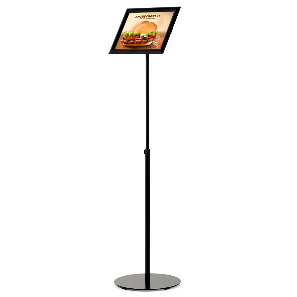 Floor-Sign-Stand-Holder-With-Telescoping-Pole-Black-Snap-Frame-8.5x11-01 Floor-Sign-Stand-Holder-With-Telescoping-Pole-Black-Snap-Frame-8.5x11-01