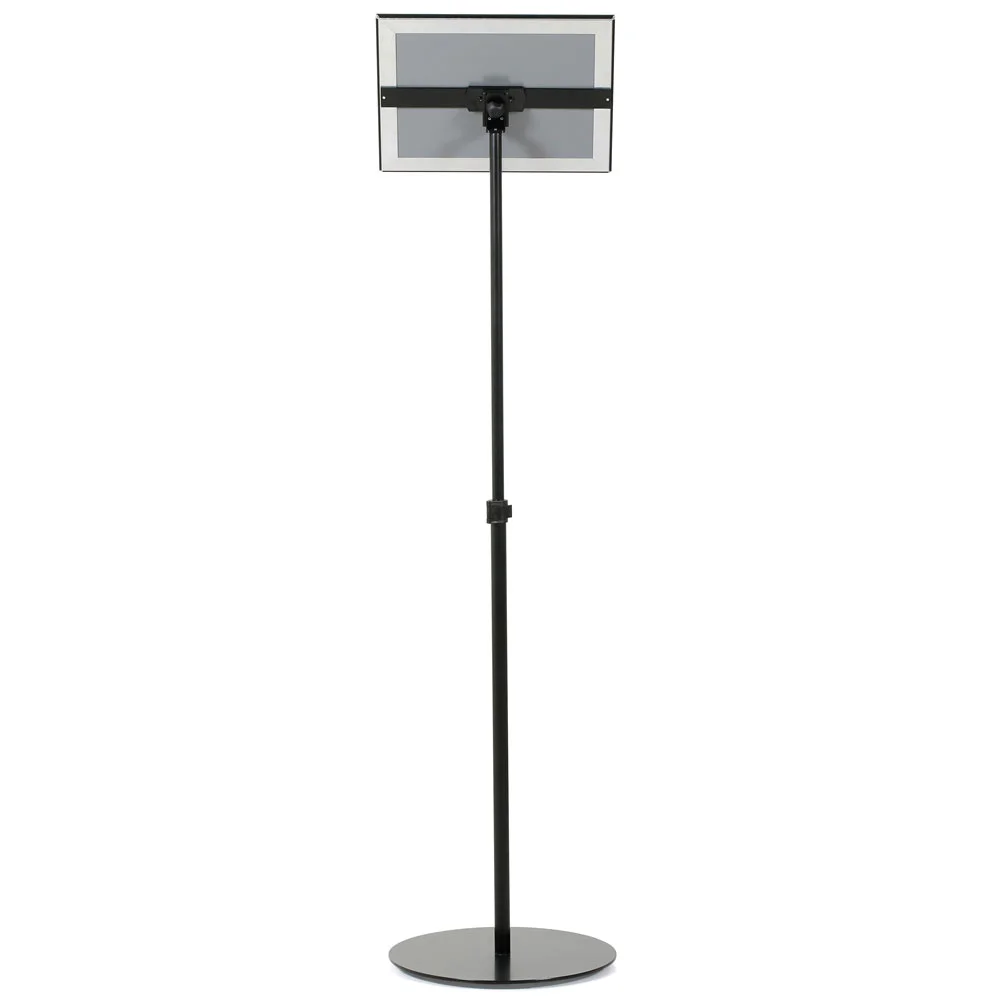 Floor-Sign-Stand-Holder-With-Telescoping-Pole-Black-Snap-Frame-8.5x11-10 Floor-Sign-Stand-Holder-With-Telescoping-Pole-Black-Snap-Frame-8.5x11-10