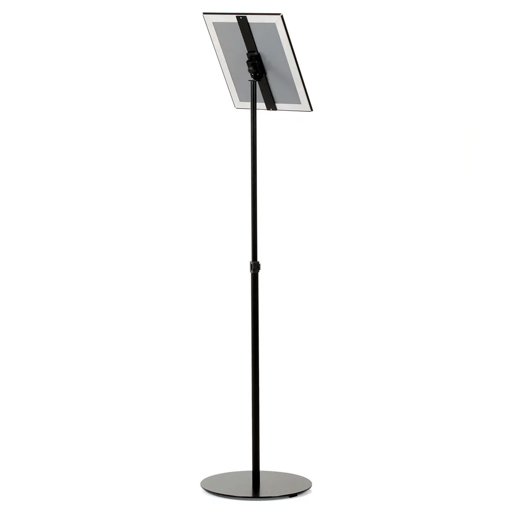 Floor-Sign-Stand-Holder-With-Telescoping-Pole-Black-Snap-Frame-8.5x11-11 Floor-Sign-Stand-Holder-With-Telescoping-Pole-Black-Snap-Frame-8.5x11-11