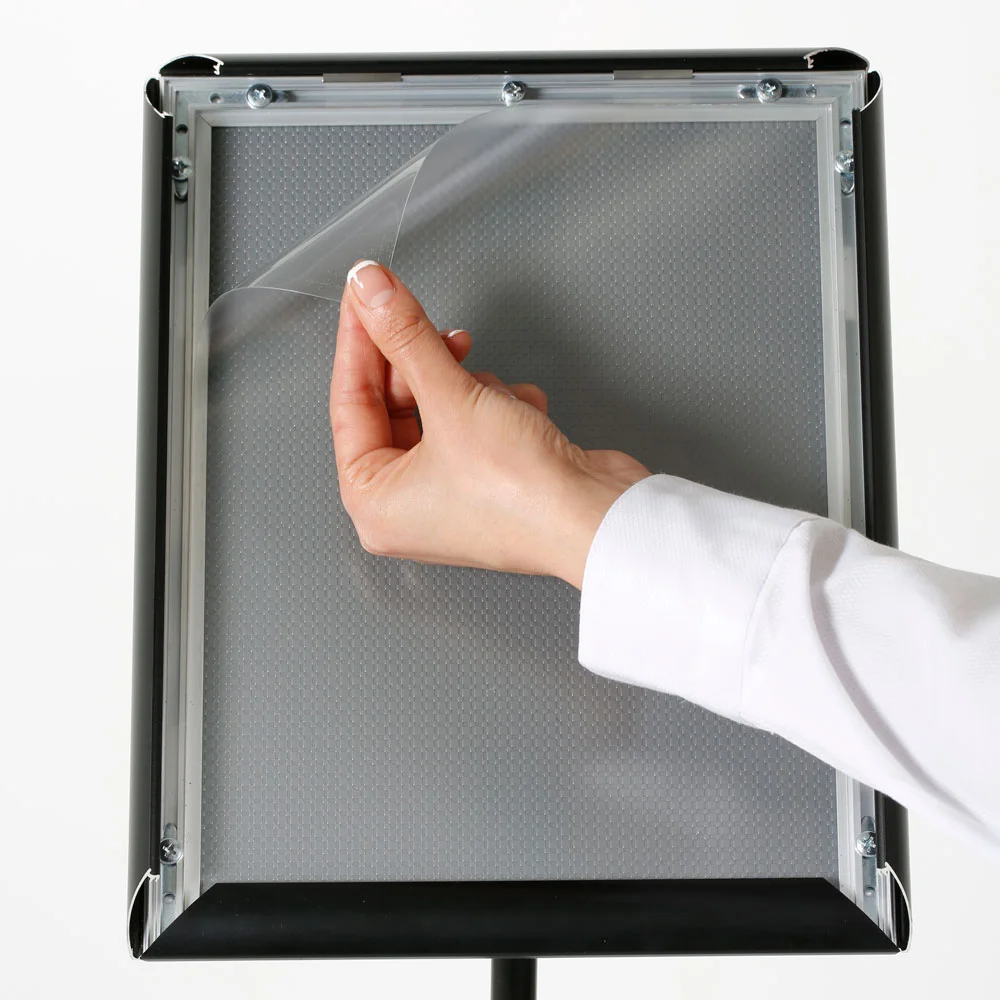 Floor-Sign-Stand-Holder-With-Telescoping-Pole-Black-Snap-Frame-8.5x11-13 Floor-Sign-Stand-Holder-With-Telescoping-Pole-Black-Snap-Frame-8.5x11-13