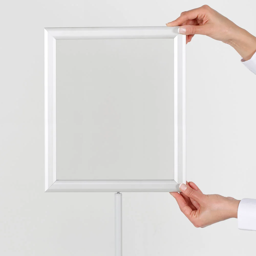 Floor-Sign-Stand-Holder-With-Telescoping-Pole-Silver-Double-Sided-Slide-In-Frame-11x17-05 Floor-Sign-Stand-Holder-With-Telescoping-Pole-Silver-Double-Sided-Slide-In-Frame-11x17