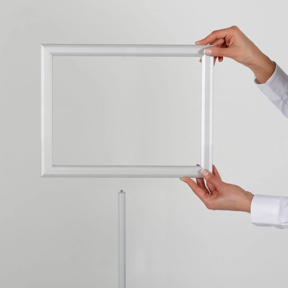 Floor-Sign-Stand-Holder-With-Telescoping-Pole-Silver-Double-Sided-Slide-In-Frame-11x17-10 Floor-Sign-Stand-Holder-With-Telescoping-Pole-Silver-Double-Sided-Slide-In-Frame-11x17
