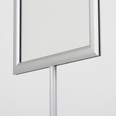 Floor-Sign-Stand-Holder-With-Telescoping-Pole-Silver-Double-Sided-Slide-In-Frame-11x17