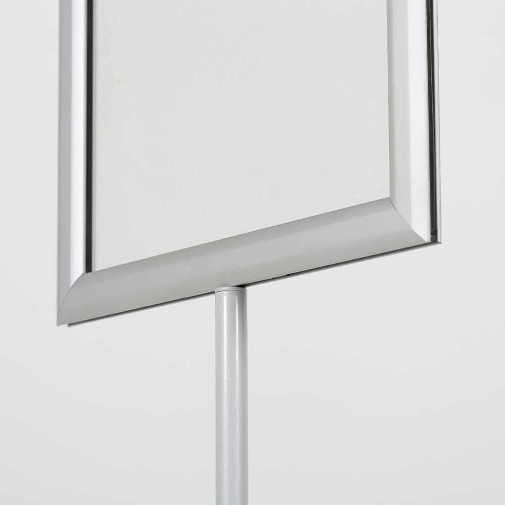 Floor-Sign-Stand-Holder-With-Telescoping-Pole-Silver-Double-Sided-Slide-In-Frame-11x17-13 Floor-Sign-Stand-Holder-With-Telescoping-Pole-Silver-Double-Sided-Slide-In-Frame-11x17