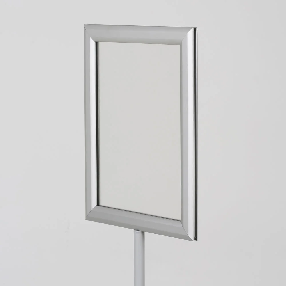 Floor-Sign-Stand-Holder-With-Telescoping-Pole-Silver-Double-Sided-Slide-In-Frame-11x17-16 Floor-Sign-Stand-Holder-With-Telescoping-Pole-Silver-Double-Sided-Slide-In-Frame-11x17