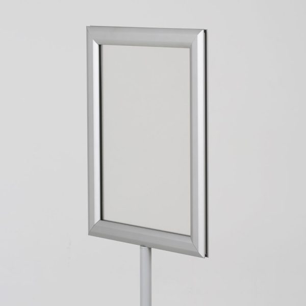 Floor-Sign-Stand-Holder-With-Telescoping-Pole-Silver-Double-Sided-Slide-In-Frame-8.5x11