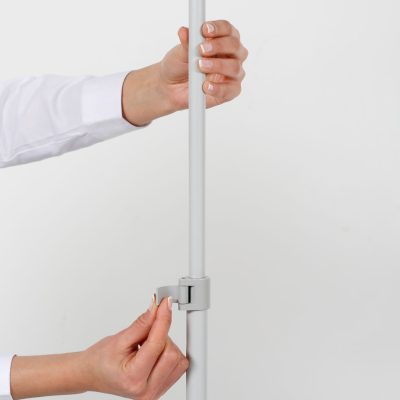 Floor-Sign-Stand-Holder-With-Telescoping-Pole-Silver-Snap-Frame-11x17