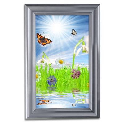 11x17 Fancy Snap Poster Frame - 1.58 inch Silver Color Mitered Profile