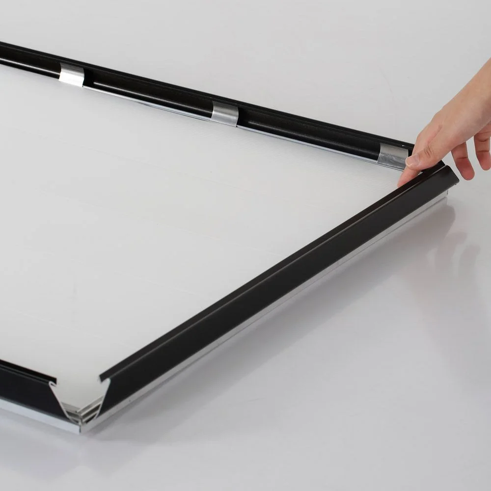 Portable 1.25 Snap Frame, mitred, 27x40, black, white backing, clear cover-15 Portable 1.25 Snap Frame, mitred, 27x40, black, white backing, clear cover-15