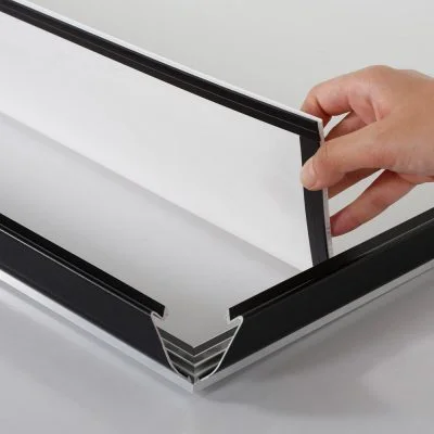 Portable 1.25 Snap Frame, mitred, 27x40, black, white backing, clear cover-16