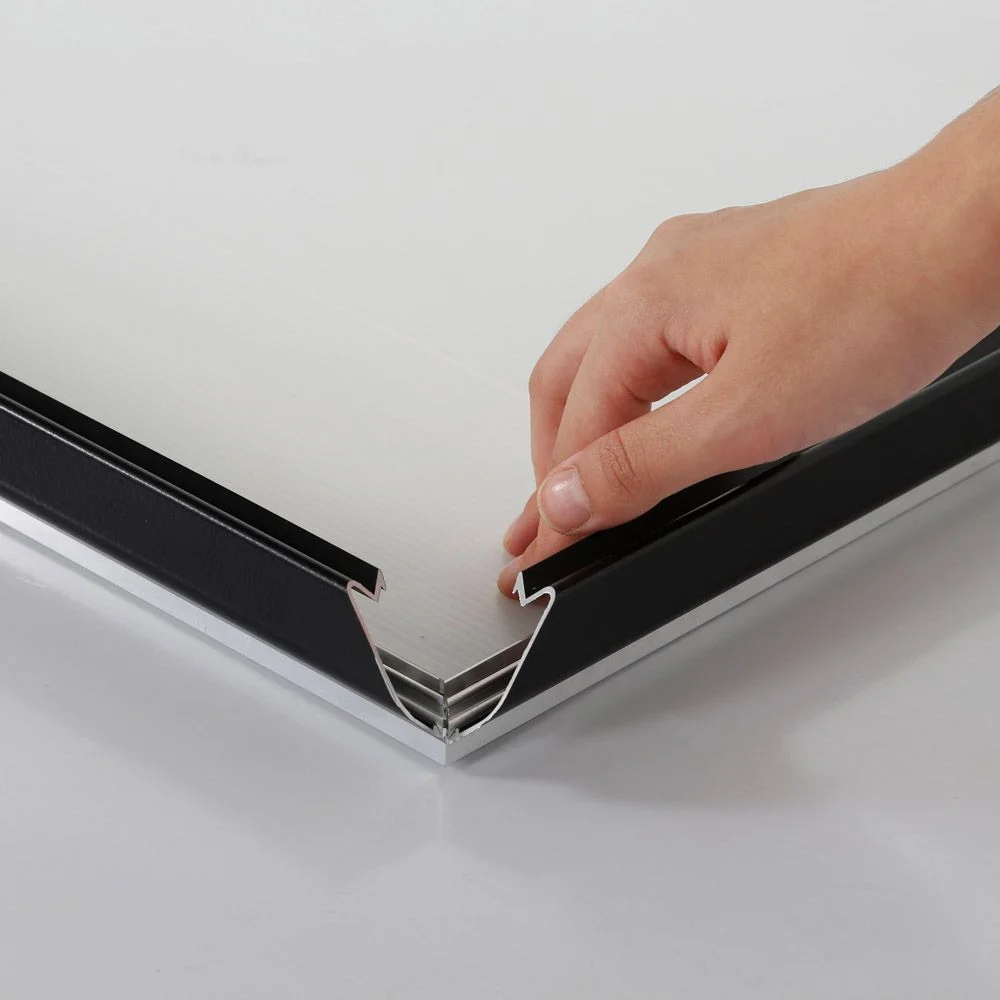 Portable 1.25 Snap Frame, mitred, 27x40, black, white backing, clear cover-18 Portable 1.25 Snap Frame, mitred, 27x40, black, white backing, clear cover-18