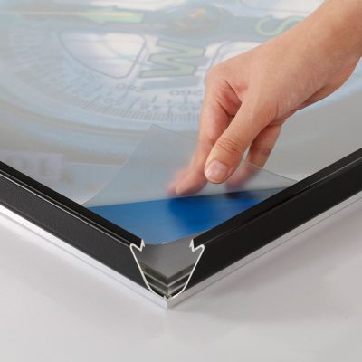 Portable 1.25 Snap Frame, mitred, 27x40, black, white backing, clear cover-21