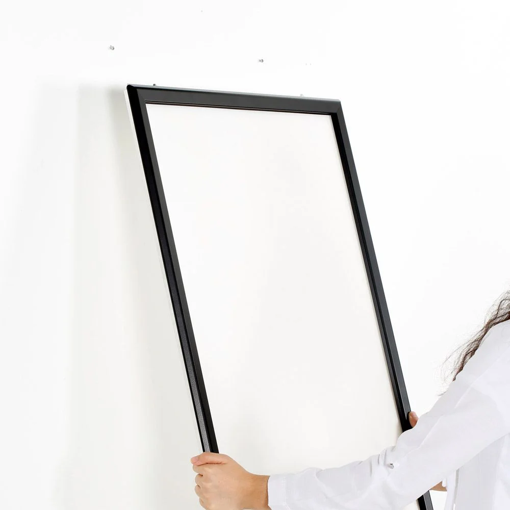 Portable 1.25 Snap Frame, mitred, 27x40, black, white backing, clear cover-25 Portable 1.25 Snap Frame, mitred, 27x40, black, white backing, clear cover-25