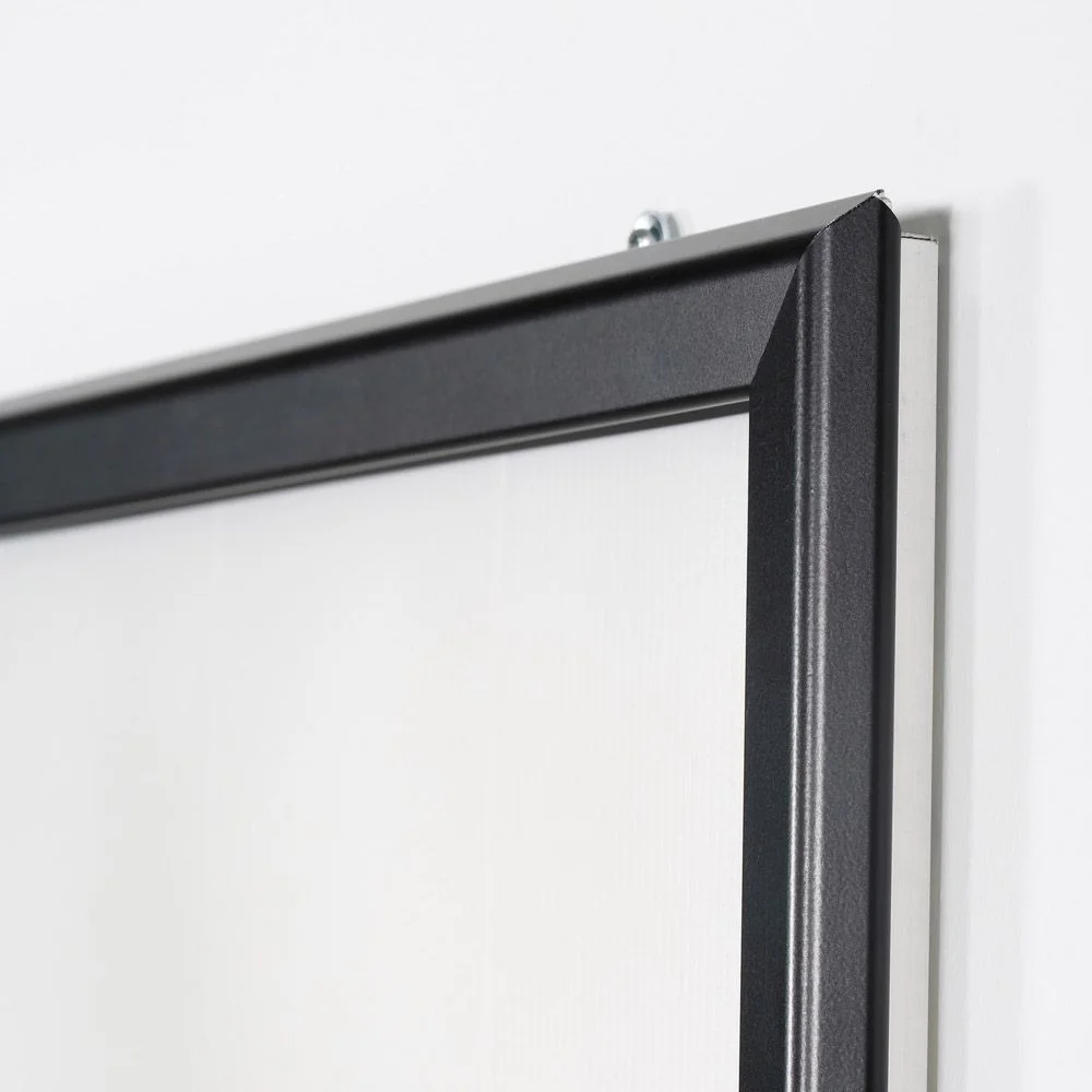 Portable 1.25 Snap Frame, mitred, 27x40, black, white backing, clear cover-28 Portable 1.25 Snap Frame, mitred, 27x40, black, white backing, clear cover-28