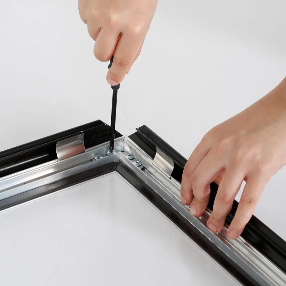 Portable 1.25 Snap Frame, mitred, 27x40, black, white backing, clear cover-6 Portable 1.25 Snap Frame, mitred, 27x40, black, white backing, clear cover-6