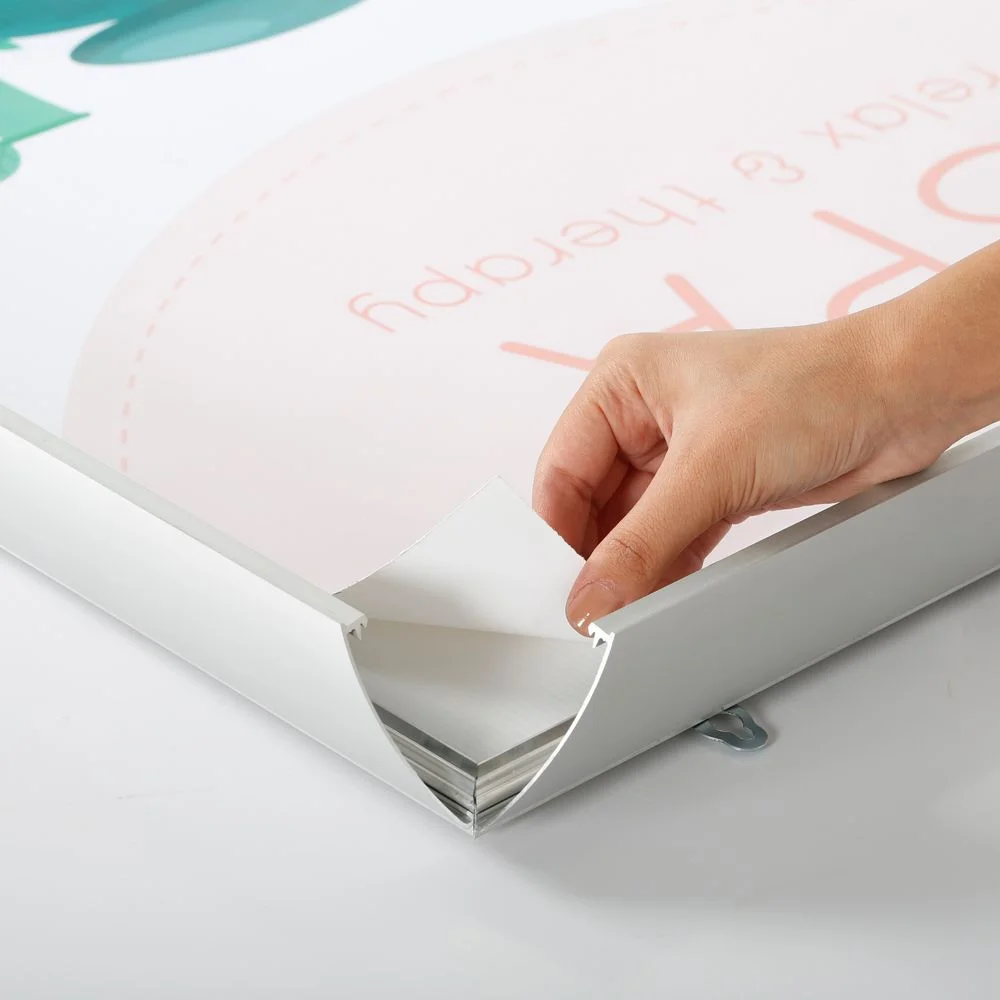 Portable 1.77 Snap Frame, mitred, 27x40, silver, white backing, clear cover-13 Portable 1.77 Snap Frame, mitred, 27x40, silver, white backing, clear cover-13