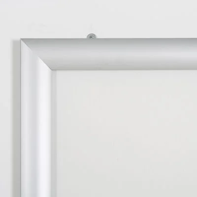 Portable 1.77 Snap Frame, mitred, 27x40, silver, white backing, clear cover-18