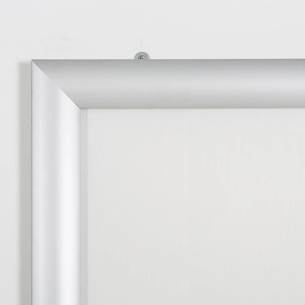 Portable 1.77 Snap Frame, mitred, 27x40, silver, white backing, clear cover-18 Portable 1.77 Snap Frame, mitred, 27x40, silver, white backing, clear cover-18