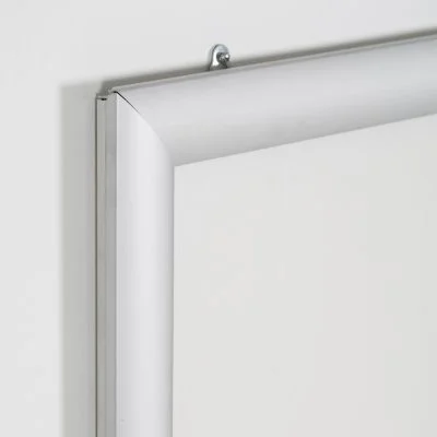 Portable 1.77 Snap Frame, mitred, 27x40, silver, white backing, clear cover-19