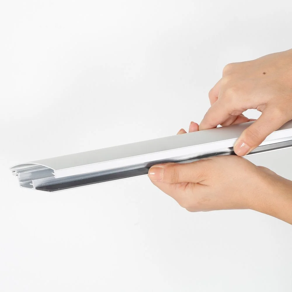 Portable 1.77 Snap Frame, mitred, 27x40, silver, white backing, clear cover-2 Portable 1.77 Snap Frame, mitred, 27x40, silver, white backing, clear cover-2