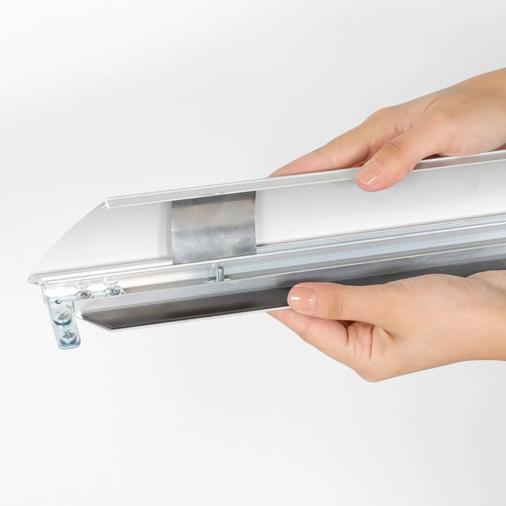 Portable 1.77 Snap Frame, mitred, 27x40, silver, white backing, clear cover-3 Portable 1.77 Snap Frame, mitred, 27x40, silver, white backing, clear cover-3