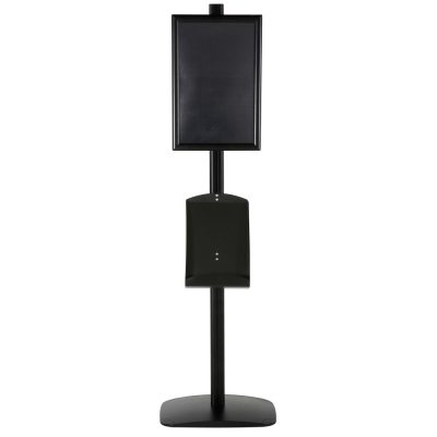 free-standing-stand-in-black-color-with-1-x-11X17-frame-in-portrait-and-landscape-and-1-x-8.5x11-steel-shelf-single-sided-11