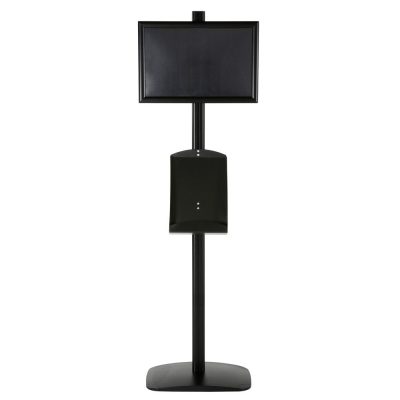 free-standing-stand-in-black-color-with-1-x-11X17-frame-in-portrait-and-landscape-and-1-x-8.5x11-steel-shelf-single-sided-5