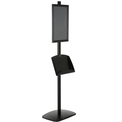 free-standing-stand-in-black-color-with-1-x-11X17-frame-in-portrait-and-landscape-and-2-x-5.5x8.5-clear-pocket-shelf-single-sided-11