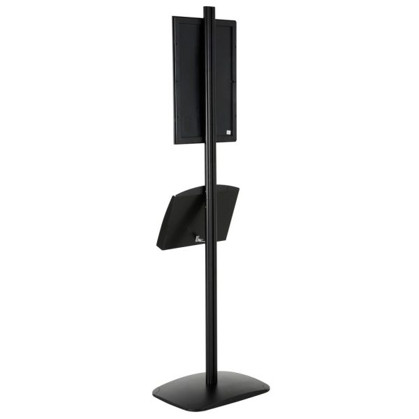 free-standing-stand-in-black-color-with-1-x-11X17-frame-in-portrait-and-landscape-and-2-x-5.5x8.5-clear-pocket-shelf-single-sided-13