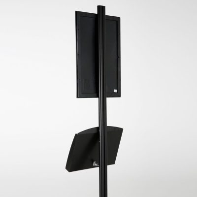 free-standing-stand-in-black-color-with-1-x-11X17-frame-in-portrait-and-landscape-and-2-x-5.5x8.5-clear-pocket-shelf-single-sided-15