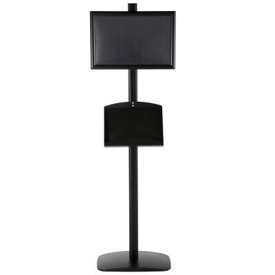 free-standing-stand-in-black-color-with-1-x-11X17-frame-in-portrait-and-landscape-and-2-x-5.5x8.5-clear-pocket-shelf-single-sided-5