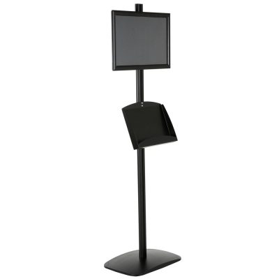 free-standing-stand-in-black-color-with-1-x-11X17-frame-in-portrait-and-landscape-and-2-x-5.5x8.5-clear-pocket-shelf-single-sided-6