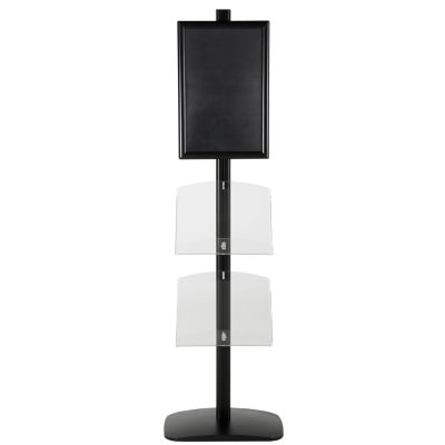 free-standing-stand-in-black-color-with-1-x-11X17-frame-in-portrait-and-landscape-and-2-x-8.5x11-clear-shelf-in-acrylic-single-sided-11