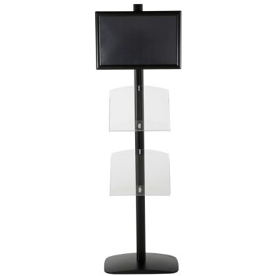 free-standing-stand-in-black-color-with-1-x-11X17-frame-in-portrait-and-landscape-and-2-x-8.5x11-clear-shelf-in-acrylic-single-sided-4